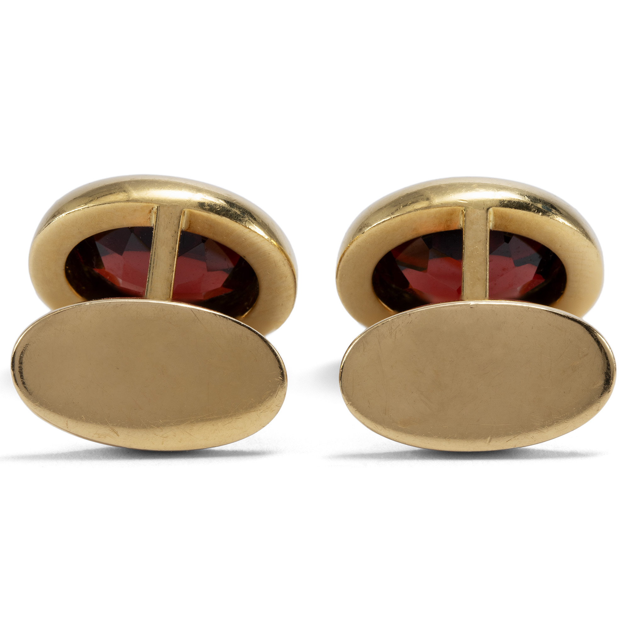 610805-hofer-antikschmuck-Vintage-Manschettenknoepfe-mit-roten-Granaten-in-Gold-um-1990-Tiefroter-Blickfang_1