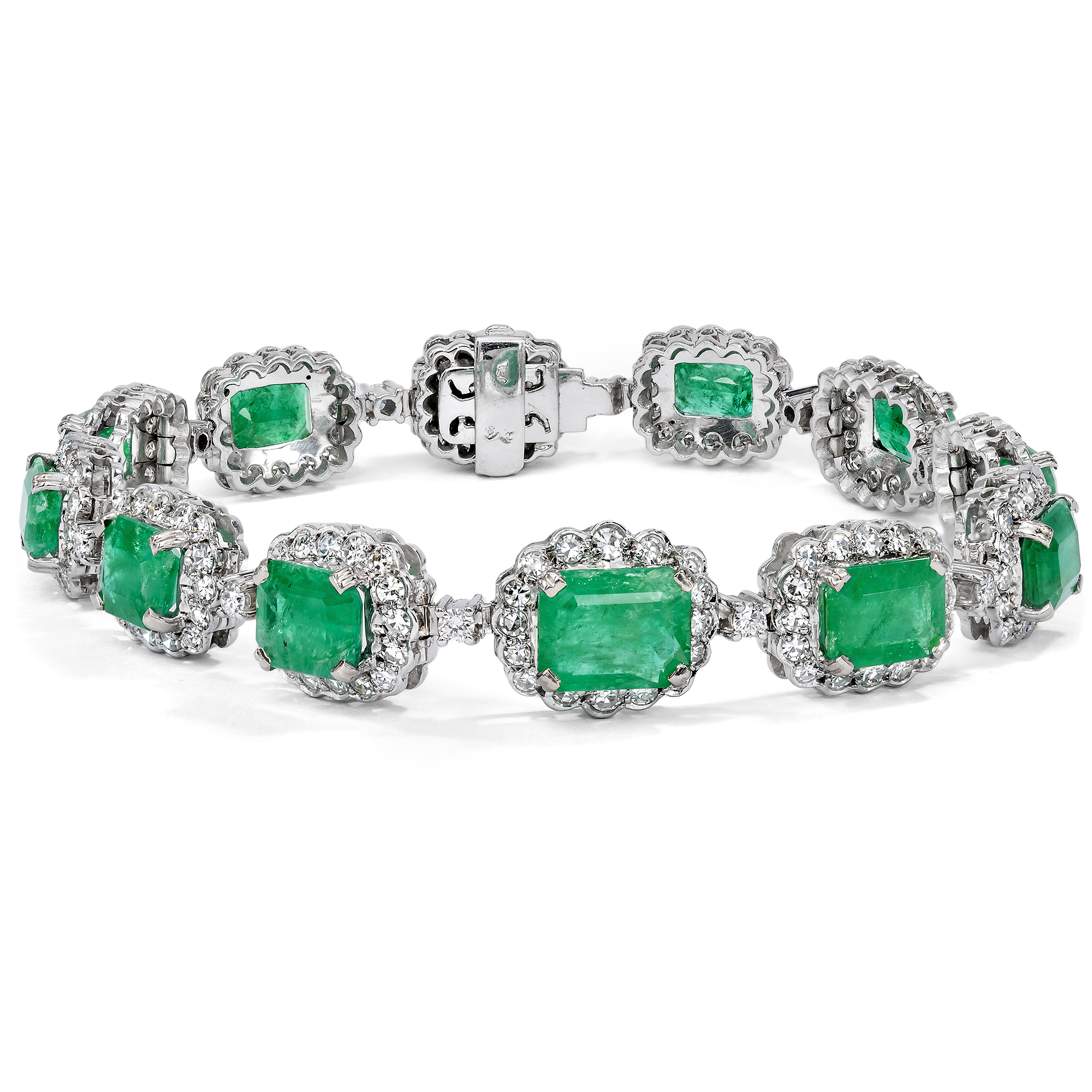 624758-hofer-antikschmuck-Luxurioeses-vintage-Armband-mit-Smaragden-und-Diamanten-in-Weissgold-um-1965-ueppiges-Gruen