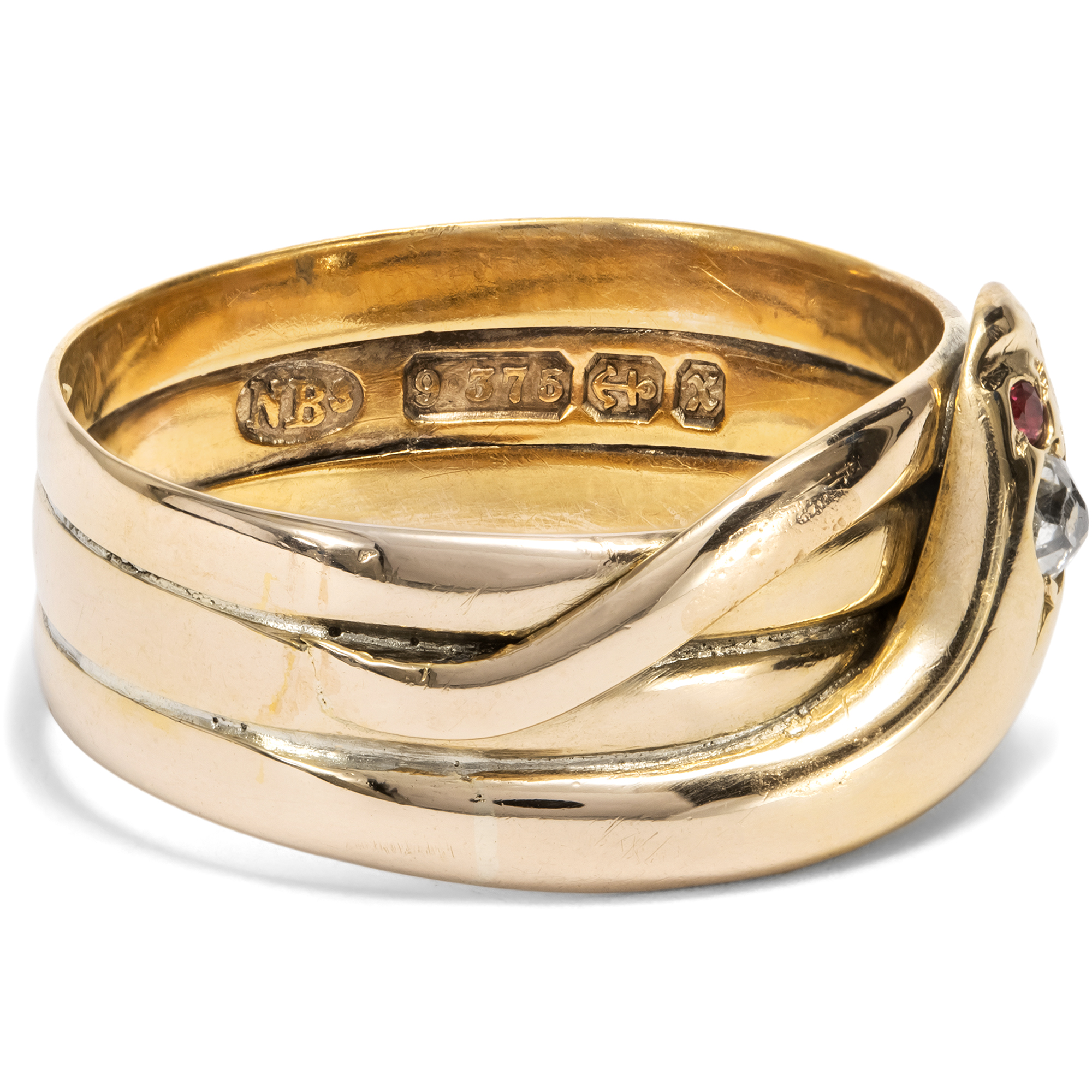 626577-hofer-antikschmuck-Viktorianischer-Schlangenring-aus-Rosegold-mit-Diamant-und-Rubinen-datiert-1897-Um-den-Finger-gewickelt_6