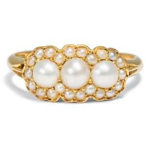 626578-hofer-antikschmuck-Viktorianischer-Goldring-mit-feinen-Naturperlen-England-um-1890-Schaumgeboren_4