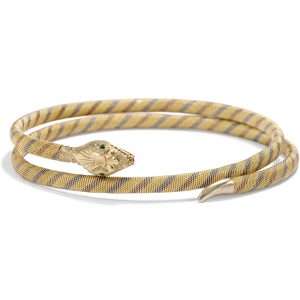 626998-hofer-antikschmuck-Antiker-Armreif-aus-Gold-aus-dreifarbigem-Gold-mit-Smaragden-um-1925-Oh-wie-verfuehrerisch-_2