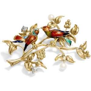 627183-hofer-antikschmuck-Lustige-Vintage-Brosche-aus-Gold-Email-und-Diamanten-um-1965-Schnabelweise-Charme_1